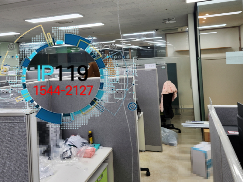 금천구 사무실 천장 아울렛 작업 후 각 자리별 인터넷공사 마무리